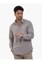 Men's Regular Fit Button-Down Collar Long Sleeve Brown Shirt - 3