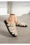 Melodi Shoes Lioara Women's Handmade Gold Buckle Suede Slippers