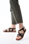24422-1185 Black Wedge Heel Women's Sandals - 3