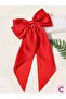 Large Red Satin Automatic Bow Buckle 35cm - Long Bow Ribbon Clip Scarf Hair Clip - 4