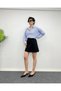 Women's Black Polyviscon Pleated Mini Skirt - 6