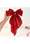 Large Red Satin Automatic Bow Buckle 35cm - Long Bow Ribbon Clip Scarf Hair Clip - 6