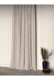 Beach Stone Color Linen Textured Pleated High Quality Background Curtain - 3