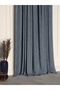 Midnight Blue Linen Textured Pleated High Quality Background Curtain