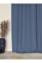 Indigo Color Linen Textured Pleated High Quality Background Curtain - 2