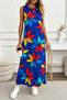 Women's Slit Floral Patterned 125 cm Casual Dress - 5