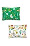 100% Cotton Baby Kids Pillow Case 35X45 (2 Pcs) New Green Forest Safari Patterned - 2