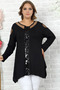 Special Design, Comfortable, Flowing, Tulle at the Neckline and Shoulders, Front Sequin Detail, Long Sleeves, Asymmetrical, Stretchy Tunic - 7