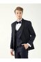 Men's Slim Fit Pointed Collar Long Sleeve Navy Blue Tuxedo - 3