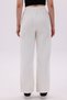 Women's High Waist Ecru Gabardine-Linen Textured Trousers – Breathable Fabric, 4 Seasons - 8