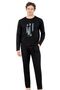 6063 Men's Long Sleeve Crew Neck Pajamas Set-Black