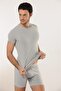 509 قميص داخلي رجالي مضلع 100% قطن برقبة على شكل حرف V - رمادي - 2