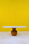 30 Cm. Mdf White Plate Pomegranate Model Wooden Leg Cake Presentation Plate - 5