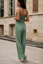 Khaki Thin Straps, Pocket Detail, Loose Leg, Relaxed Fit Jumpsuit - 2