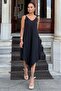 Women's Black Imported Muslin Fabric, Rope Strap, Asymmetric Cut, Sweatproof, Loose Jumpsuit - 5