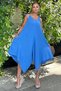 Women's Indigo Imported Muslin Fabric, Rope Strap, Asymmetric Cut, Anti-Sweat, Loose Jumpsuit - 3