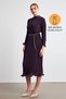Cherry Turtleneck Waist Belt Detailed Midi Length Wide Fit Dress