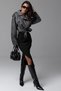 Women's Black Anthracite Slit Midi Skirt - 9