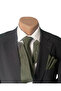 Khaki Green Eyelet Woven Tie & Handkerchief - 2