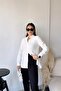 Women's White Classic Collar Long Sleeve Regular Cut Standard Size Shirt (Custom Fabric) - 5