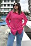 Women's Fuchsia Basic Model, Seersucker Fabric, Casual Shirt - 4