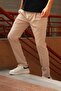 Men's, pleated detailed waist lace-up elastic, cotton trousers - 3