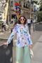 Blue Classic Collar, Long Sleeve, Digital Printed Fabric, Regular Fit/Cut, Skirt Oval Shirt - 5