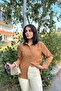 Women's Tan Classic Collar Long Sleeve Regular Cut Standard Size Shirt (Special Fabric) - 2