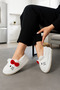 Hello Figured Ribbon Detailed Bowknot Winter Unisex House Slippers Non-Slip Sole - 7