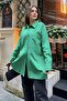 Women's Green Tericotone Fabric, Slit, Comfortable Long Shirt - 3