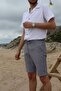 Men's, Summer, Waist Lace-up, Cotton, Linen Woven Shorts - 4