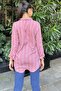 Women's Pink Striped Patterned, Long Sleeve, Relaxed Fit, Textured Fabric Shirt - 5