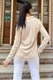Women's Beige Anti-Sweat Pompom Special Fabric, Fit Cut, Long Sleeve Shirt - 3