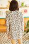 Women's Ecru Patterned Long Sleeve Classic Collar Regular Cut Standard Size Shirt - 3
