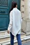 White Stone Detail Linen Classic Shirt - 4