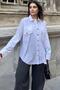 Women's White Epaulettes and Staple Detail, Loose Cut, Sweatproof, Poplin Shirt - 3