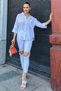 Women's White Three Quarter Sleeve, Oval Cut, Anti-Sweat, Flared Linen Casual Shirt - 6