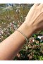 Square Model Zircon Stone Waterway Gold Plated 316L Steel Bracelet - 2