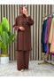 Stone Detailed Tunic & Elastic Waist Trousers, Aerobin Fabric, Bottom Top Two Piece Set City Suit - 3