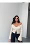 Double Zipper Stone Madonna Collar Knitwear Cardigan - 5