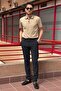 Men's Textured Stretch Fabric Old Money Culture Polyviscose Fabric Pants 24Inp288 - 4