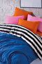 Popping Colors Double Fitted Sheet Duvet Cover Set Dusk Blue 180X200