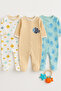 Baby Boy 3-Piece Romper Set with Booties and Snap Fasteners Cotton Sleeping Bag - 2