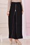Elastic Waist Skirt with Side Zipper Detail-Black - 4
