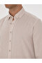 Beige Linen Blended Regular Fit Long Sleeve Shirt 50303388 -Vr011 - 7