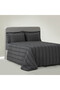 Sima King Size Duvet Cover Set 100% Organic Cotton Muslin Embroidered Anthracite 240x220 Cm - 5