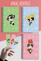 3 Pcs A5 Spiral Notebook with Powerpuff Girls Design (Blossom - Bubbles and Buttercup)