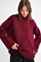 6925 Women's Wide Sleeve Soft Textured Knit Sweater Burgundy - 4