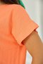 Lupinn Fashion Women's Orange Basic Short Sleeve Round Neck Summer Casual Fit Blouse - Top - T-Shirt - 4