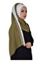 شال شيفون عملي، PS-23، كريمي - أخضر كاكي - 2